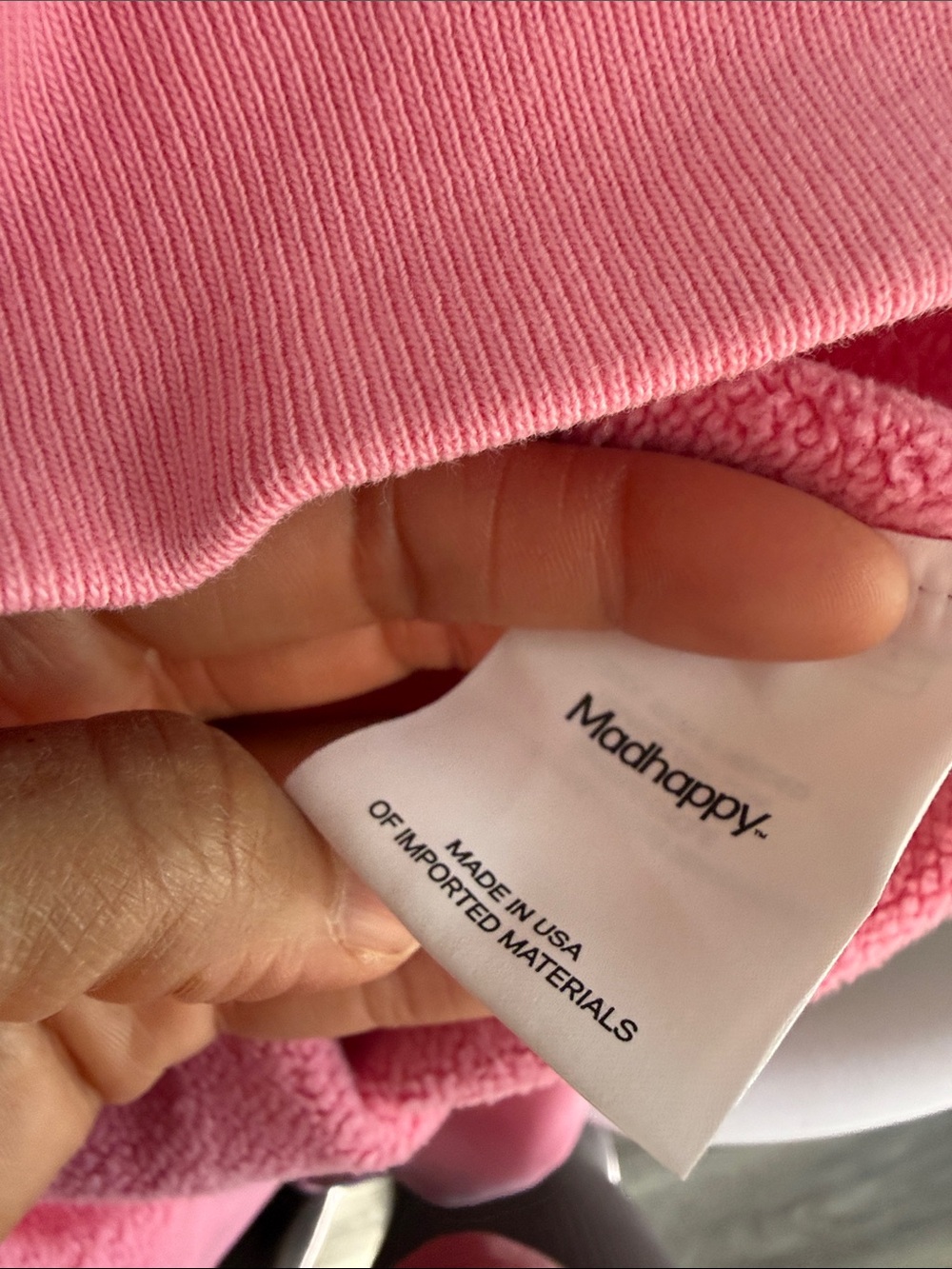 Madhappy Pink 'I ♥ madhappy' Pullover Hoodie unisex Hooded Sweater XL Flawed - Picture 6 of 7